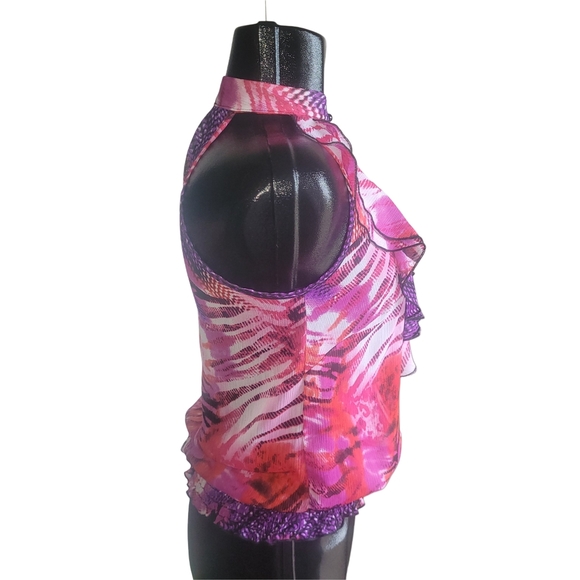 Eclipse Vibrant Pink and Purple Halter Top S - Picture 3 of 6